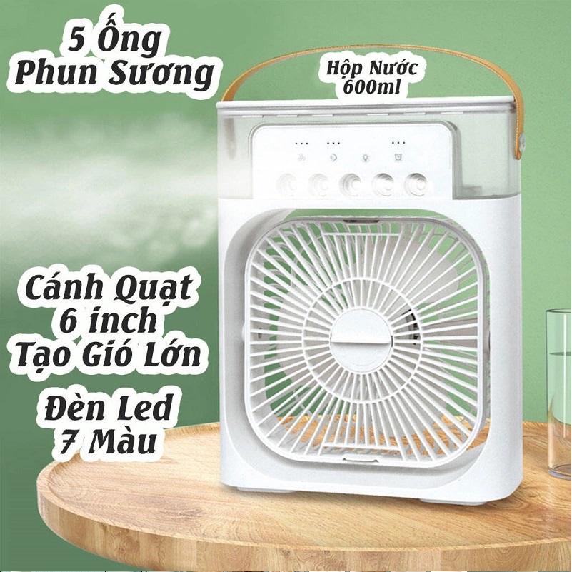 Quạt Điều Hòa Phun Sương Mini Để Bàn Mát Lạnh.