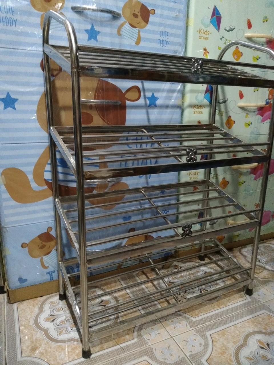 Kệ dép inox 201 hàng siêu dày 4 tầng