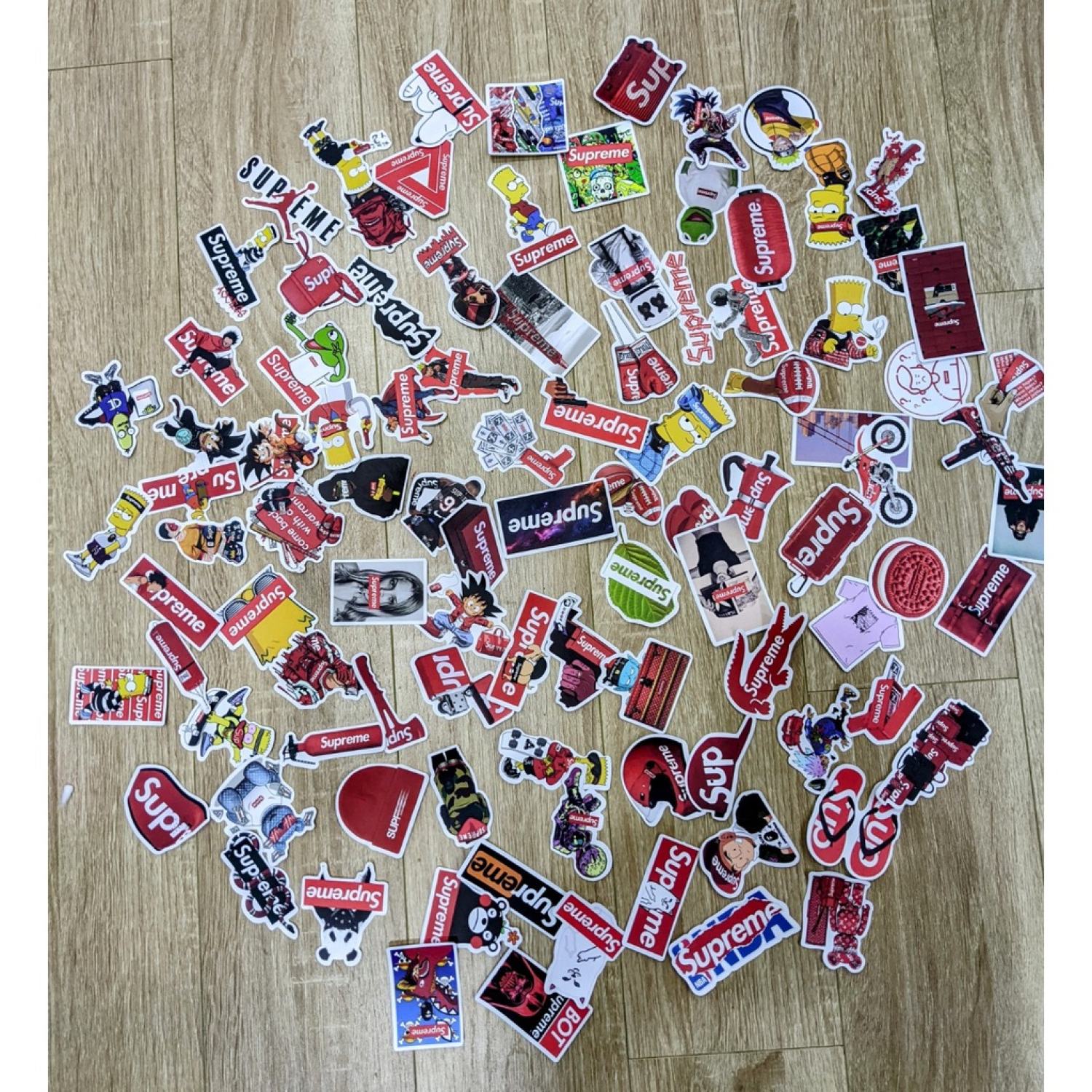 Bộ 100 hình dán Supreme cỡ vừa