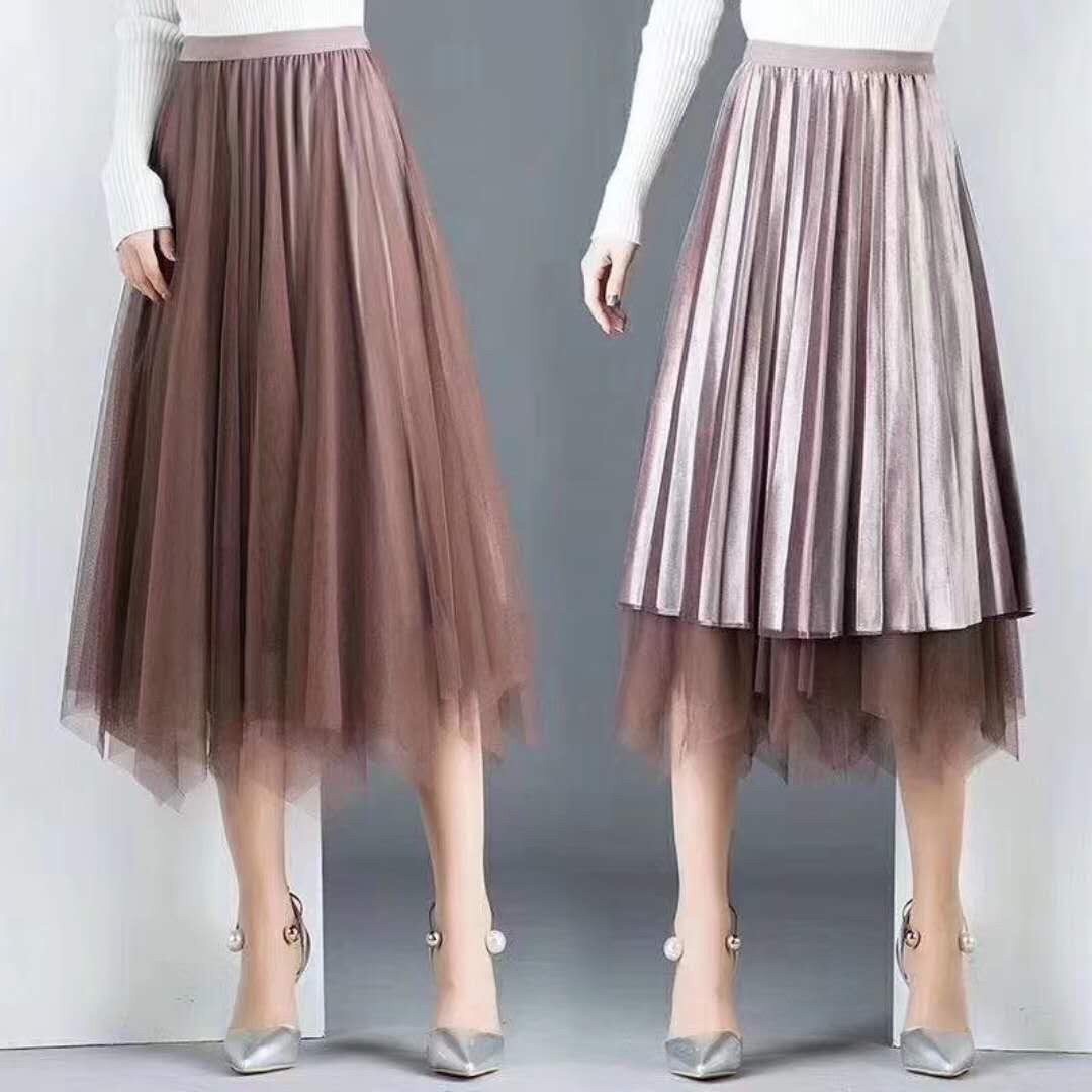 Chân váy xếp ly mặc được 2 mặt