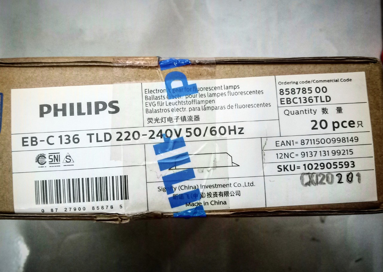 Chấn lưu điện tử Philips EB-C 136 TLD màu ĐEN