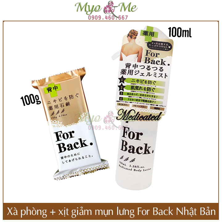 Combo xà phòng & gel xịt mụn lưng For Back giảm mụn, mờ thâm