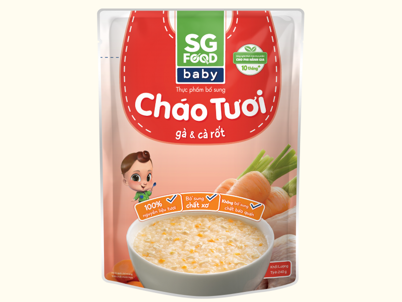 [HCM]Cháo tươi baby gà cà rốt 240g x 30