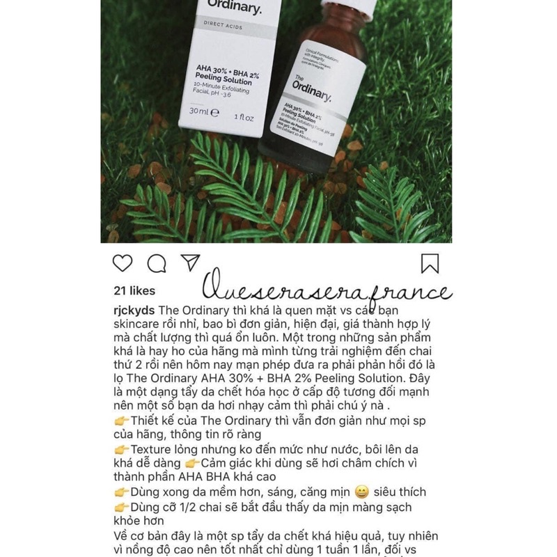Serum thanh tẩy da Ordinary AHA 30% + BHA 2% Peeling Solution