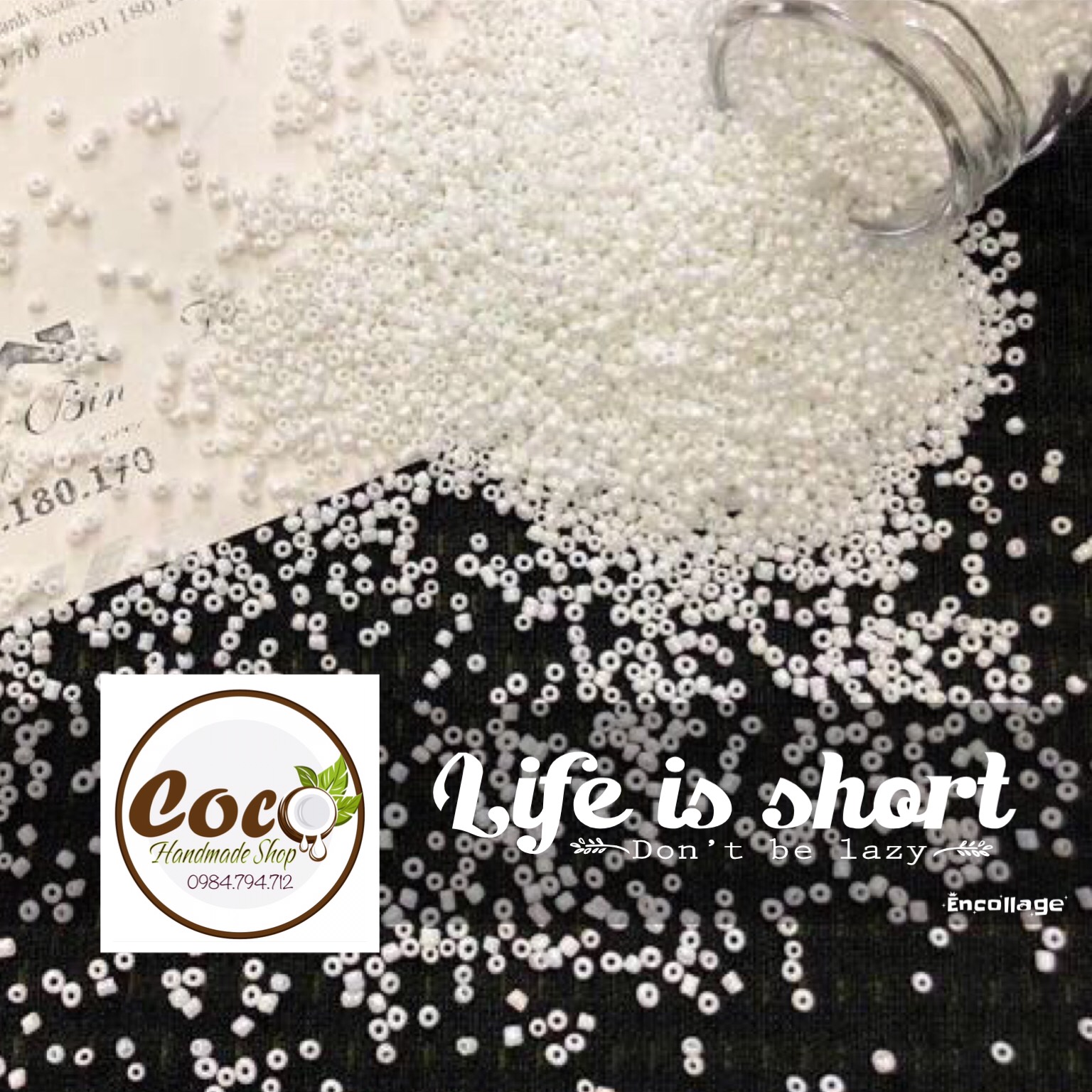 [HCM]100g Hạt Cườm Màu Sữa Bóng 2mm