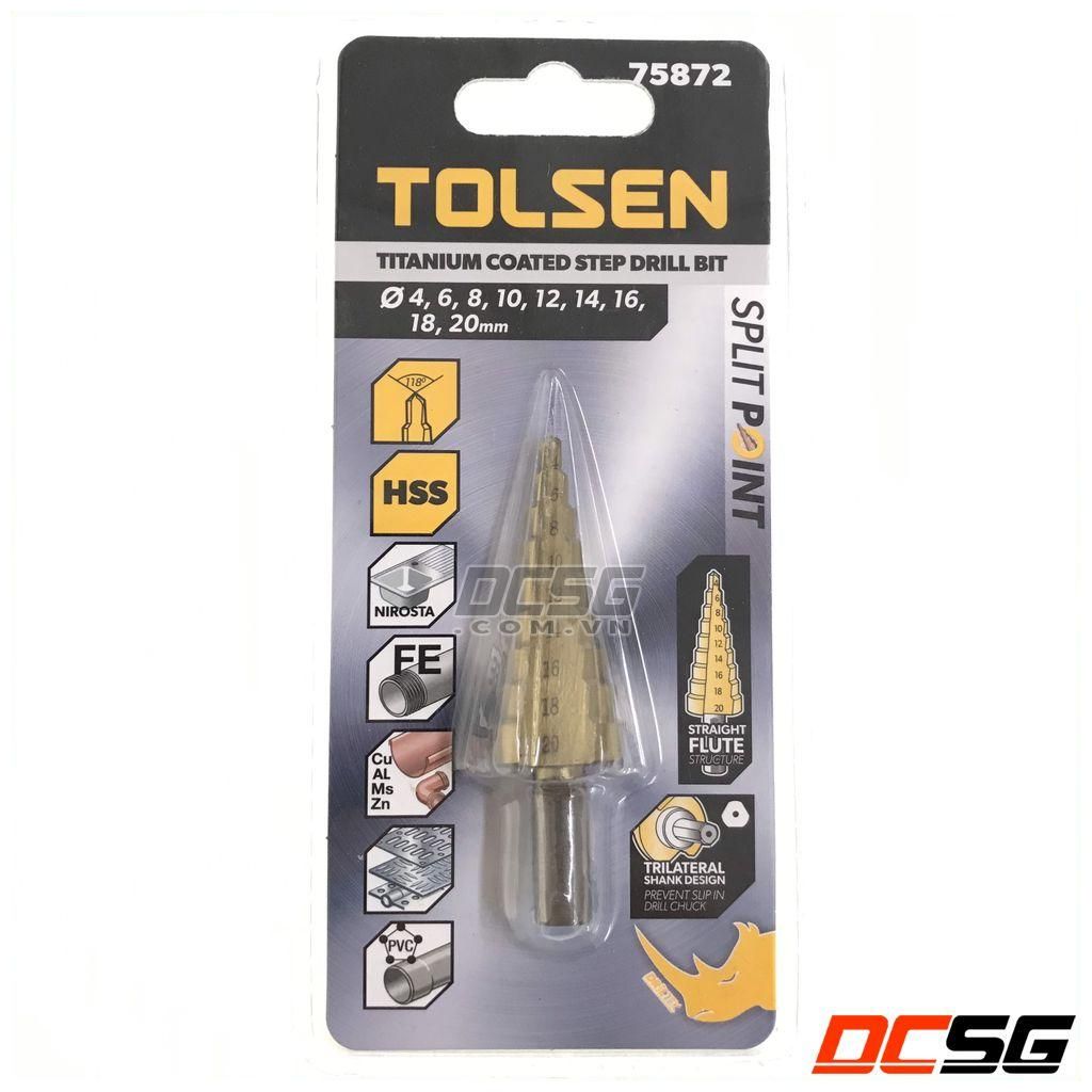 Mũi khoan tháp (4-20mm) phủ TITAN TOLSEN 75872 | DCSG