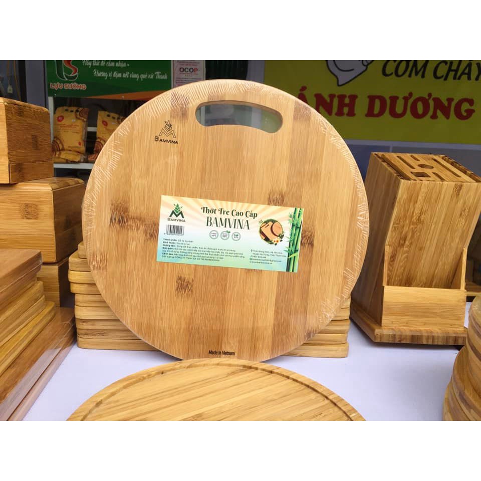 Thớt tre tròn BAMVINA D25cm