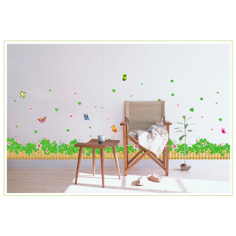 Decal dán tường hàng rào xanh 1m3
