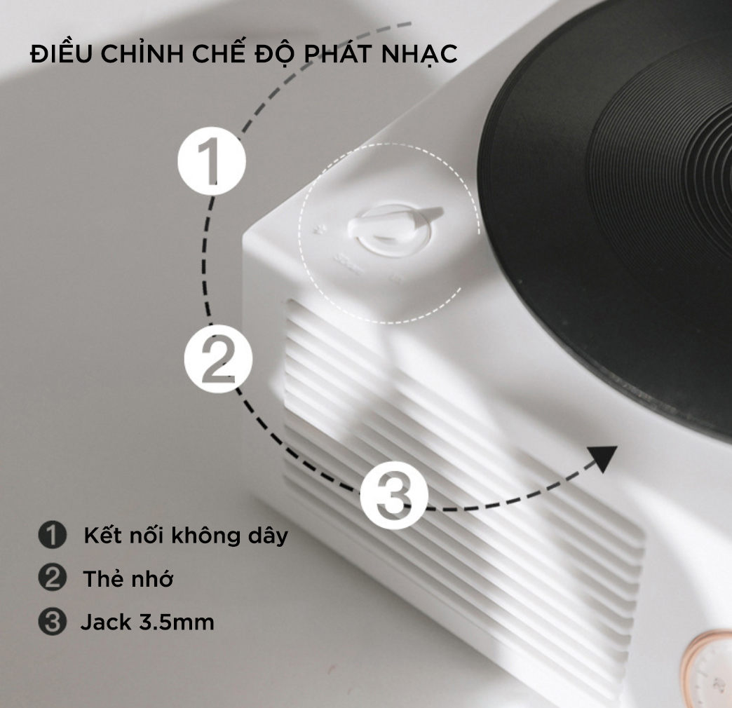 Loa Bluetooth Retro X10 Giả Lập Đĩa Than