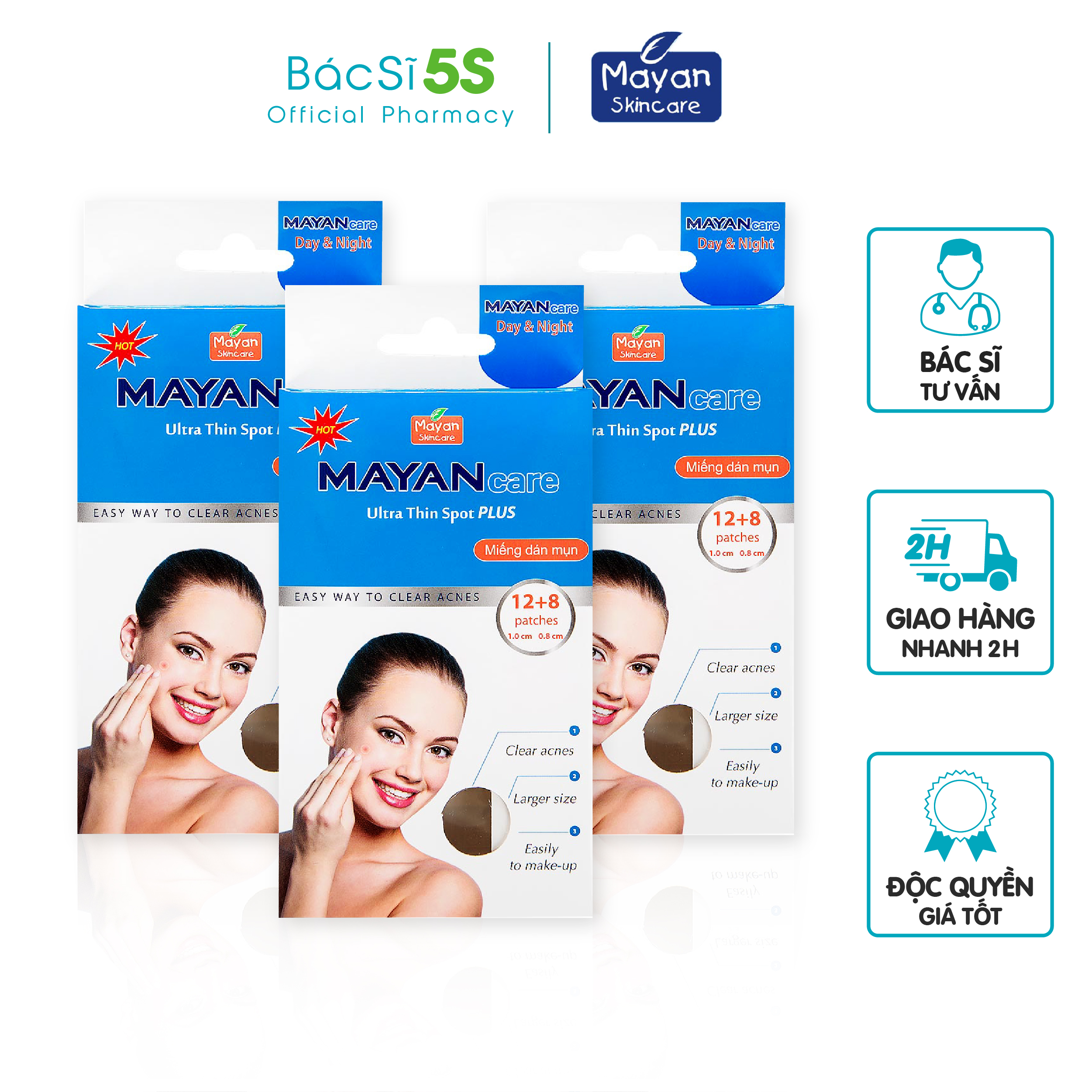 Miếng dán mụn Mayan Care Hàn Quốc - hút mụn, giảm sưng, ngừa sẹo, thâm