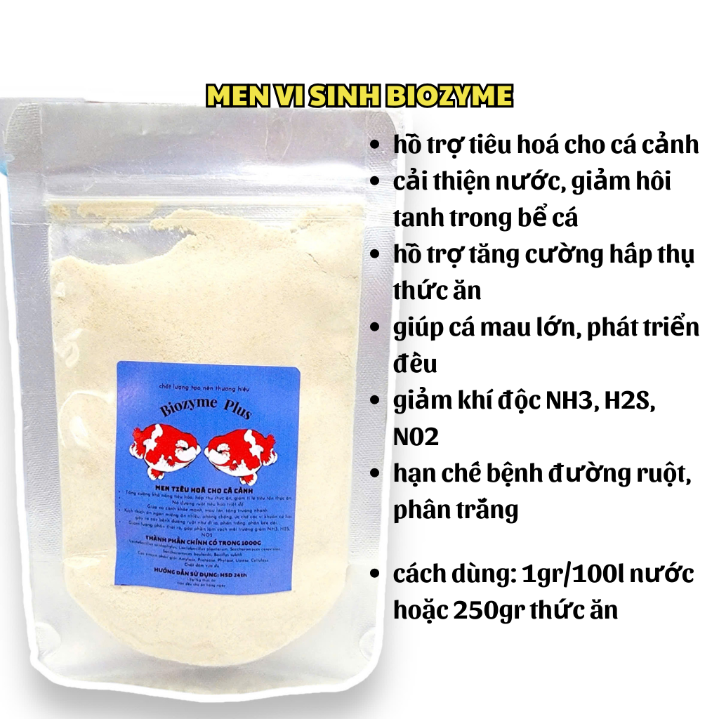 MEN TIÊU HOÁ CHO CÁ CẢNH Biozyme Plus