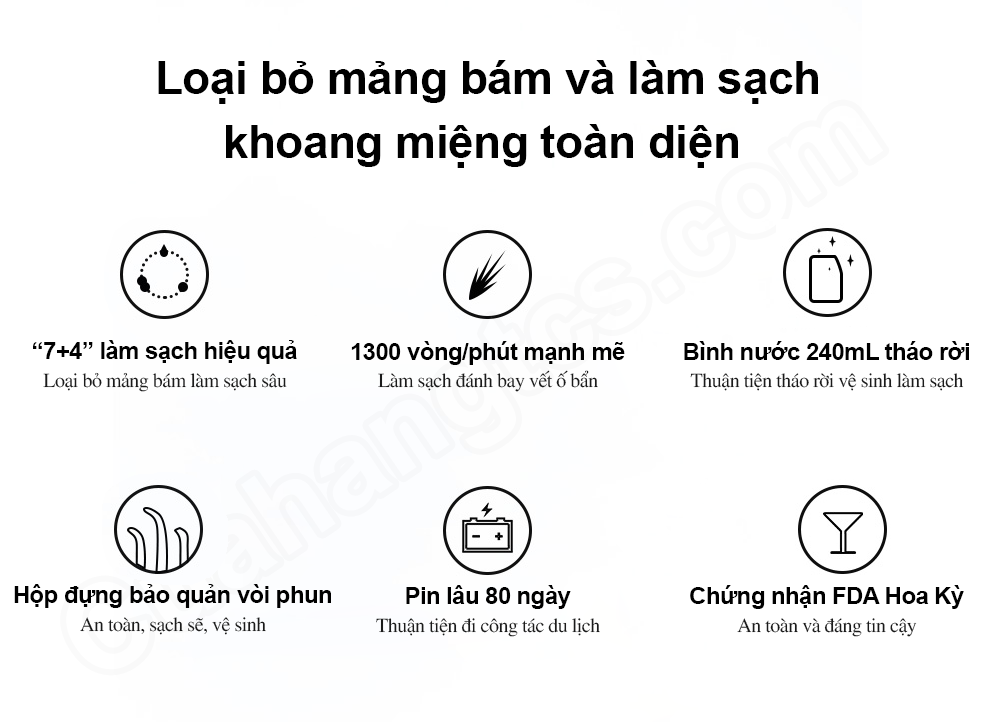 Tăm nước Xiaomi Soocas W3 Pro (4 vòi xịt)