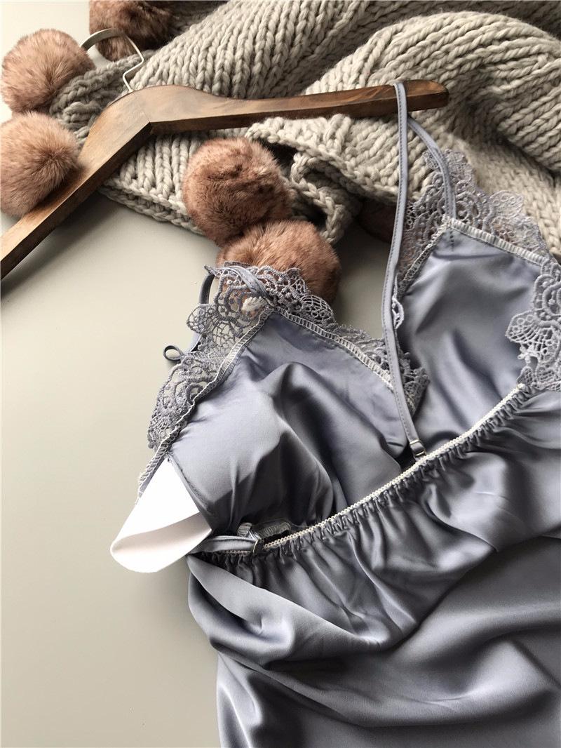 [HCM]Váy ngủ lụa phối ren có đệm ngực cực sexy_VN10