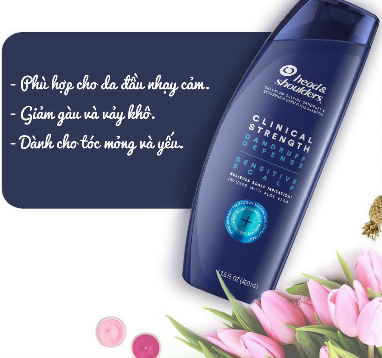 [Voucher 50k + Hoàn tiền 6% max 300k] Dầu gội Head & Shoulders 400ml nội địa Mỹ