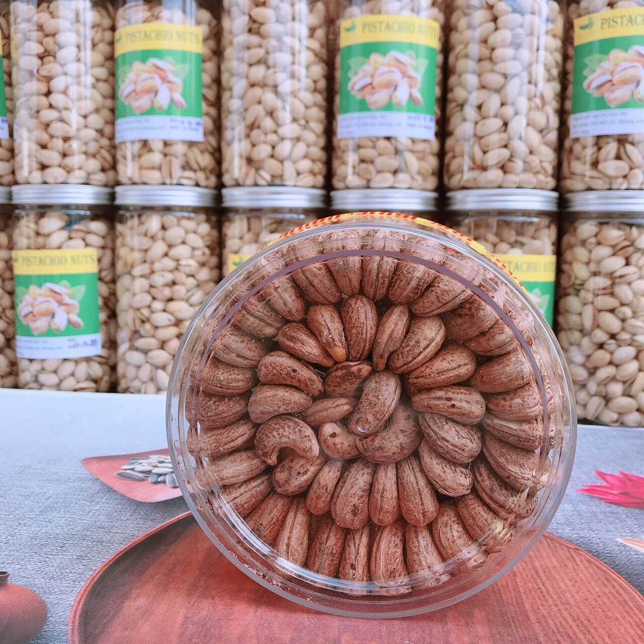 Hạt điều cồ xếp hoa rang muối chưa bóc vỏ(500g)