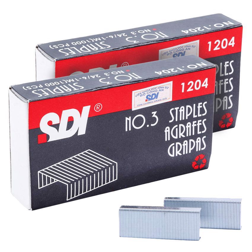 [HCM]1 bộ 2 hộp kim bấm số 3 ba thương hiệu :PLUSSDI và Việt Đức