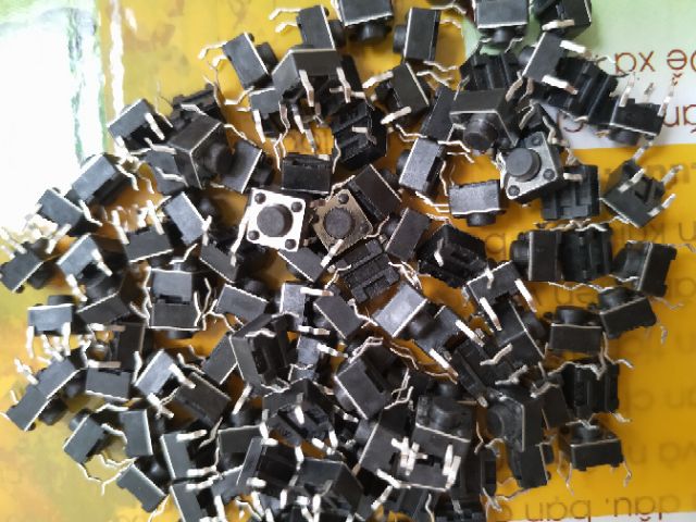 6 Nút Nhấn 4 Chân Vuông Đen 6x6x5mm