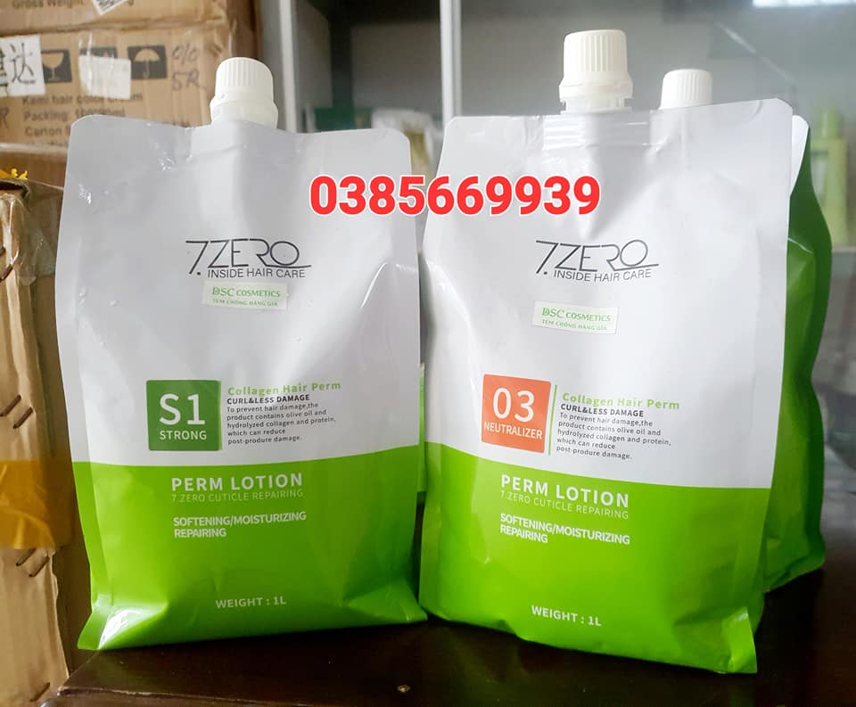 CẶP KEM DUỖI ÉP SIÊU THẲNG BÓNG TÓC SEVE ZERO COLLAGEN DẠNG TÚI 1000ML