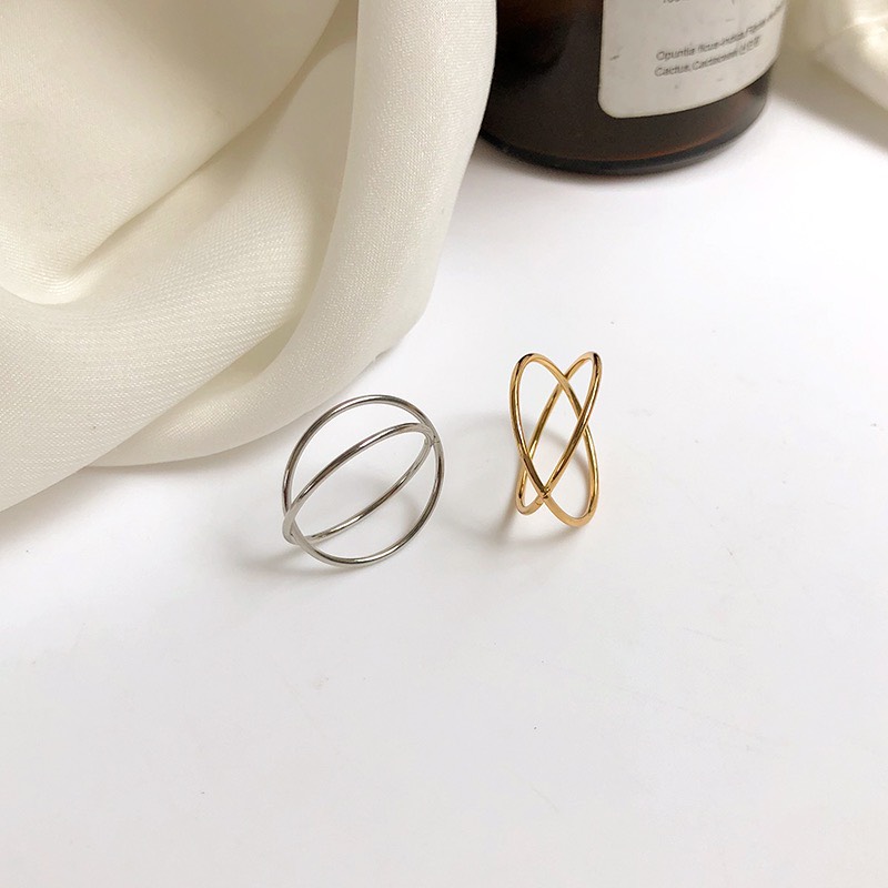 Nhẫn nũ chữ X đơn giản, kiểu dáng basic Her Jewelry N20
