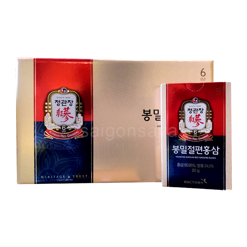 Hồng Sâm tẩm mật ong KGC (hộp 06 gói)