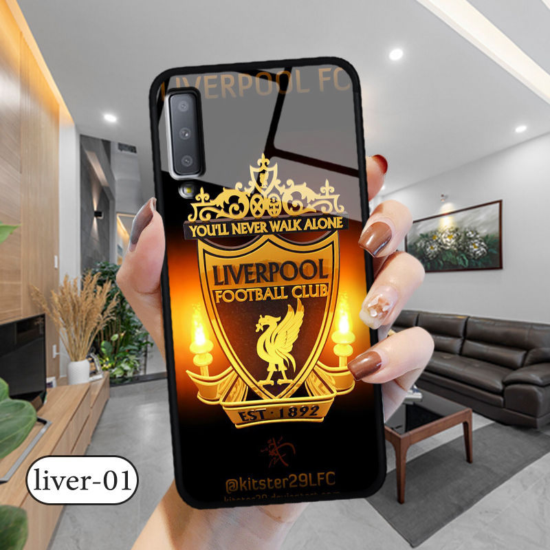 Ốp lưng kính 3D Samsung A7 2018 hình đội bóng