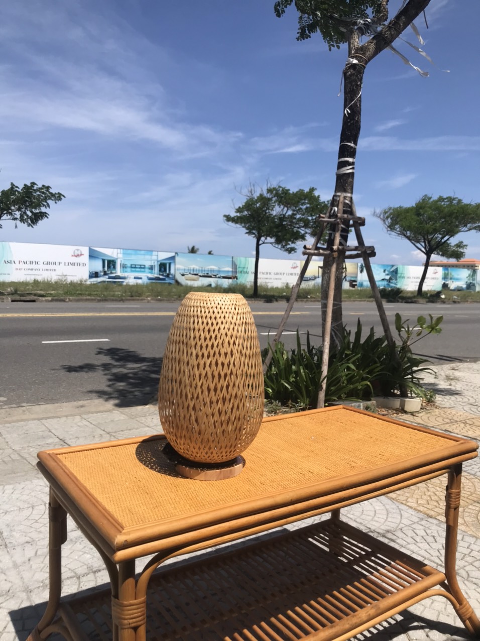 Đèn mây để sàn hoặc treo vintage, boho