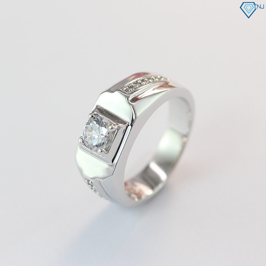Nhẫn bạc nam đính đá đẹp đơn giản NNA0048 - Trang Sức TNJ