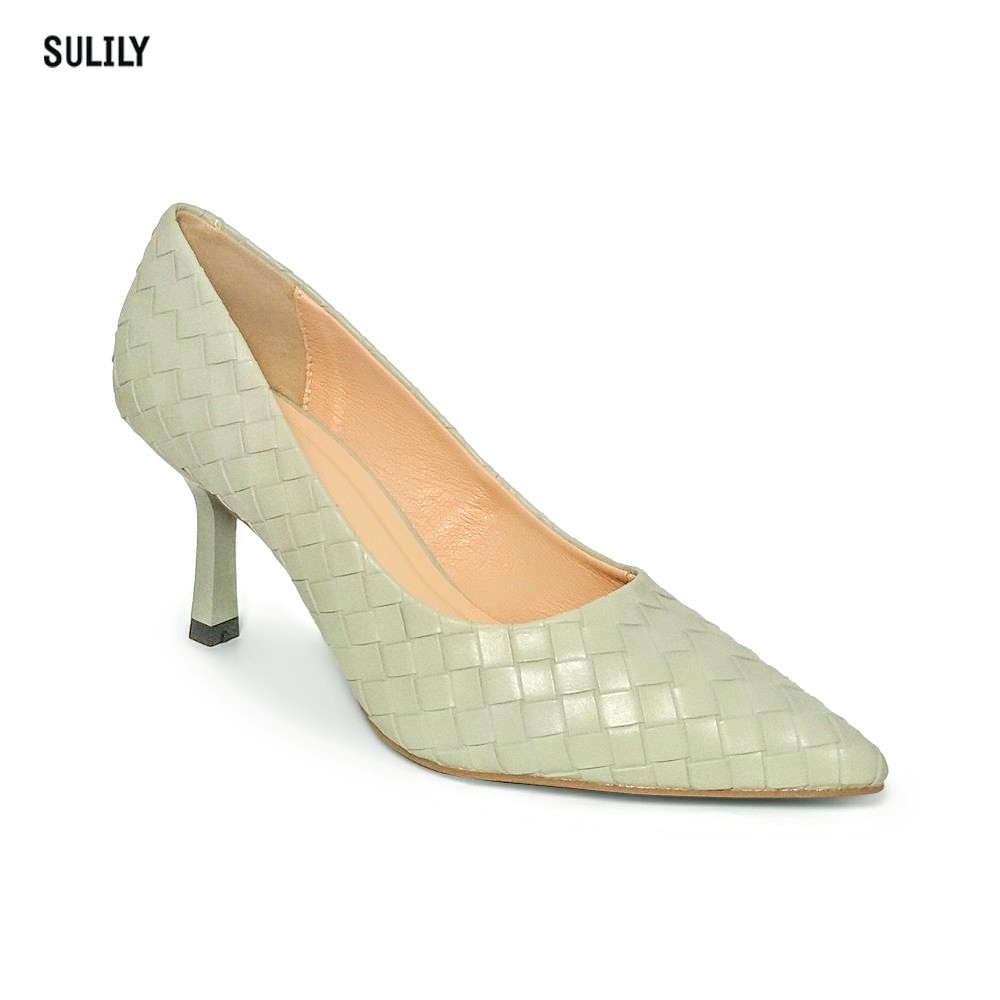 Giày Cao Gót Công Sở 6cm Đệm Mút Sulily màu mint mang êm chân G01-IV20MINT