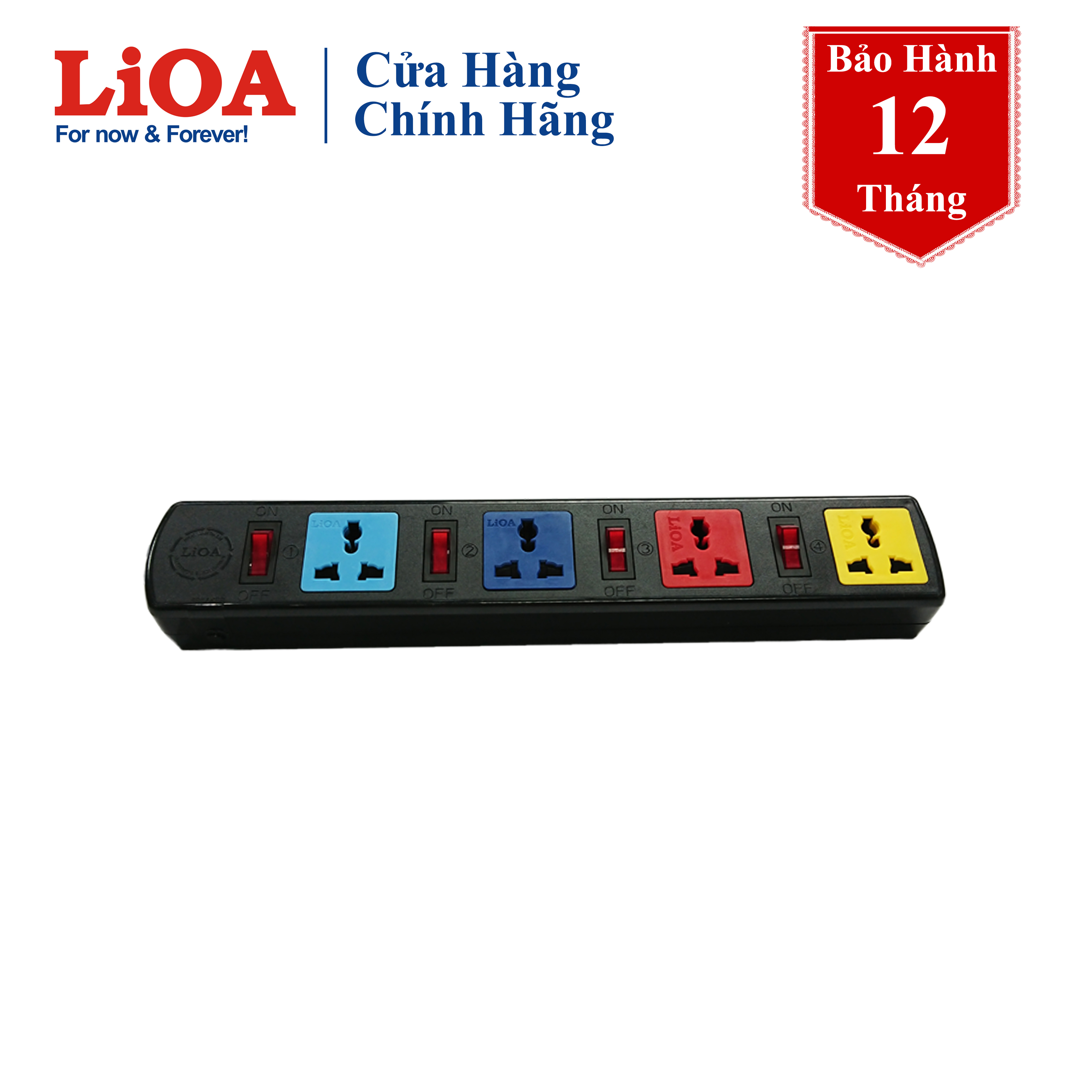 ổ cắm điện LiOA 4 ổ cắm 4 công tắc 3 mét (4DOF33N 4DOF33WN)