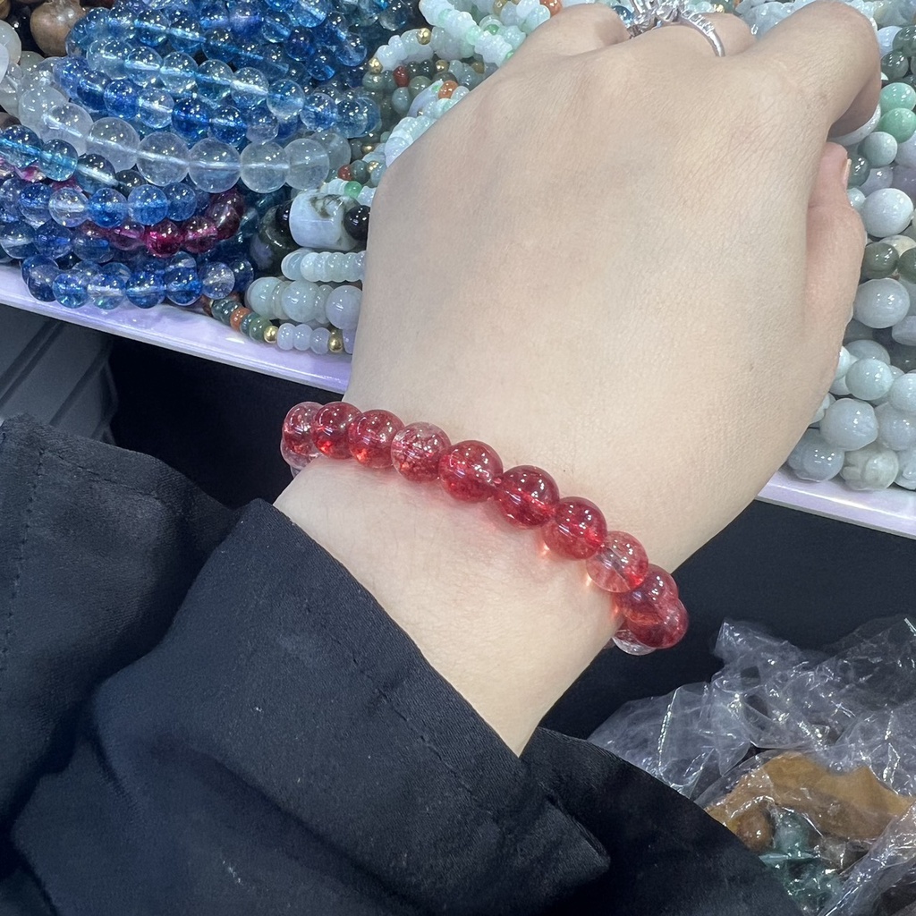 Vòng tay nữ đá thạch anh ưu linh đủ màu 8li bk store