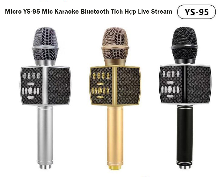 Micro Karaoke Bluetooth Kèm Loa Giá Rẻ Micro Karaoke Bluetooth Micro YS-95. Mic Karaoke Bluetooth Tích Hợp Công Nghệ Âm Thanh Hifi Micro Live Stream Cực Hay Giả Giọng Sinh Động.