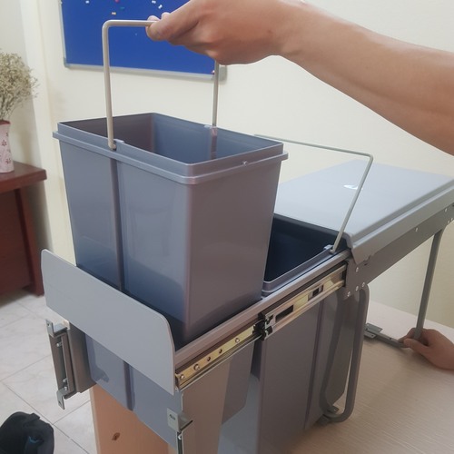 {HÀNG CAO CẤP - CHÍNH HÃNG} Thùng Đựng Rác Đôi gắn Cánh Âm Tủ Bếp (có thợ lắp đặt)