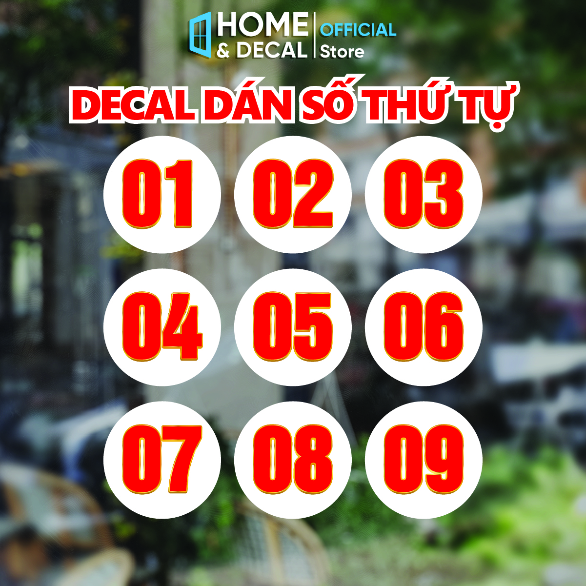 Decal Số Thứ Tự, Sticker Số Bàn, Trang Trí Quán, Số Thứ Tự Xếp Hàng ...