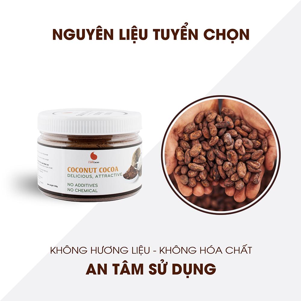 Cacao sữa dừa thơm ngon, đậm đà hũ 230g - Light coffee