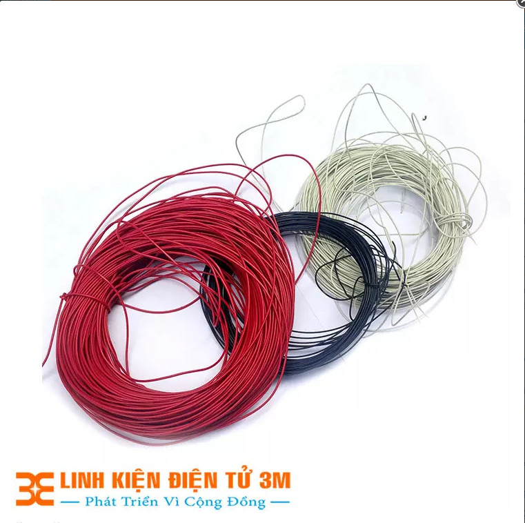 Dây Điện Nhỏ - Đỏ/Đen/Trắng - cuộn 100m ( lõi nhiều sợi)