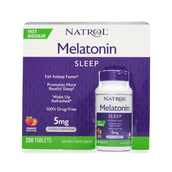 Viên ngậm hỗ trợ giấc ngủ Natrol Melatonin Sleep 5mg 250 viên [MỸ]