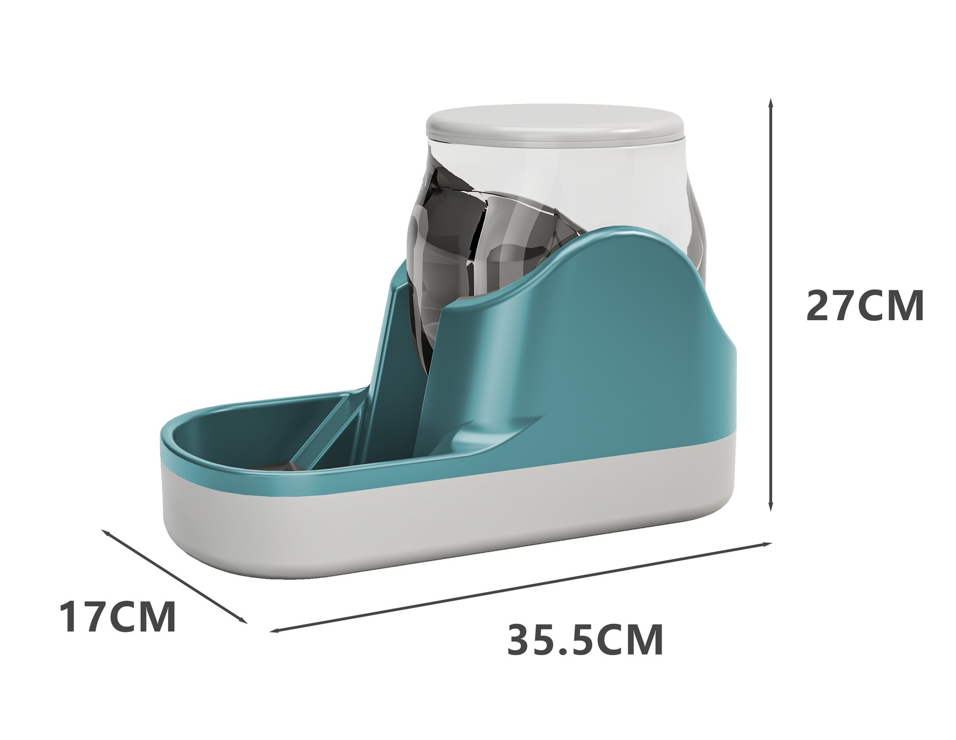 Bình đựng thức ăn nước uống tự động dành cho chó mèo - bình ăn uống tự động - bình đựng nước uống và thức ăn tự động cho thú cưng kích thước 35x27x17cm