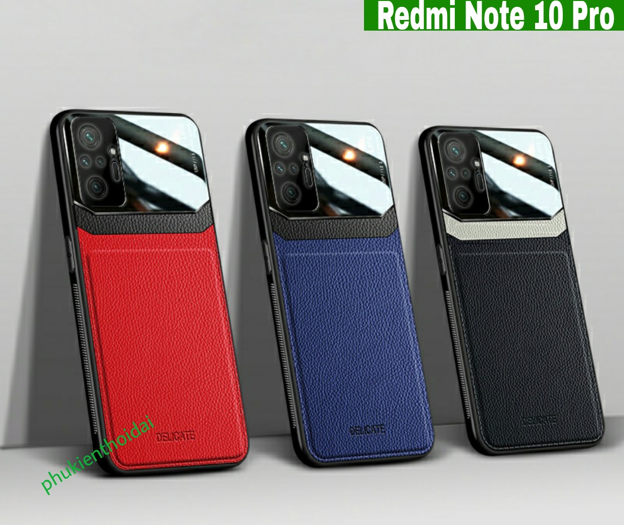 Ốp lưng Xiaomi Redmi Note 10 Pro chống sốc vân da kính cao cấp