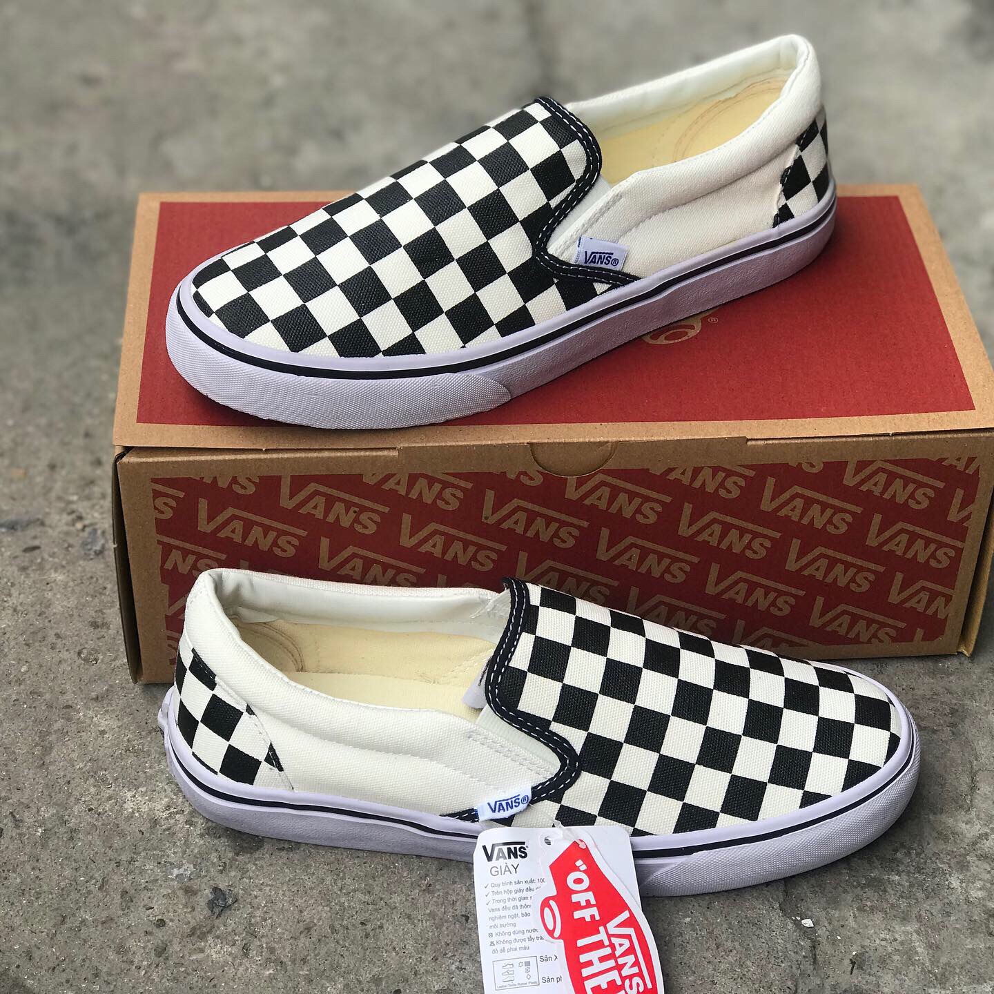 GIÀY VANS SLIPON CHECKERBOAD (Full box, tag)