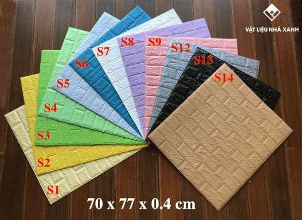 20 tấm xốp dán tường 3D giả gạch KT 70x77cm- độ dày 4mm (20 màu) - Hàng nhập khẩu cao cấp