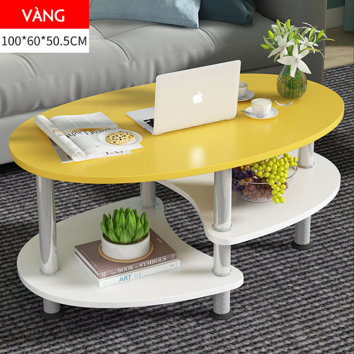 Tea Table 2-layer sofa table luxury wood surface