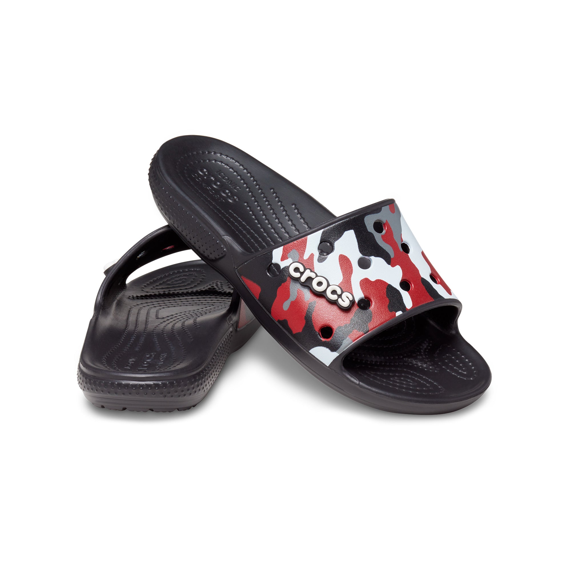 Dép Quai Ngang Trẻ Em Crocs Camo Classic - Black/Red