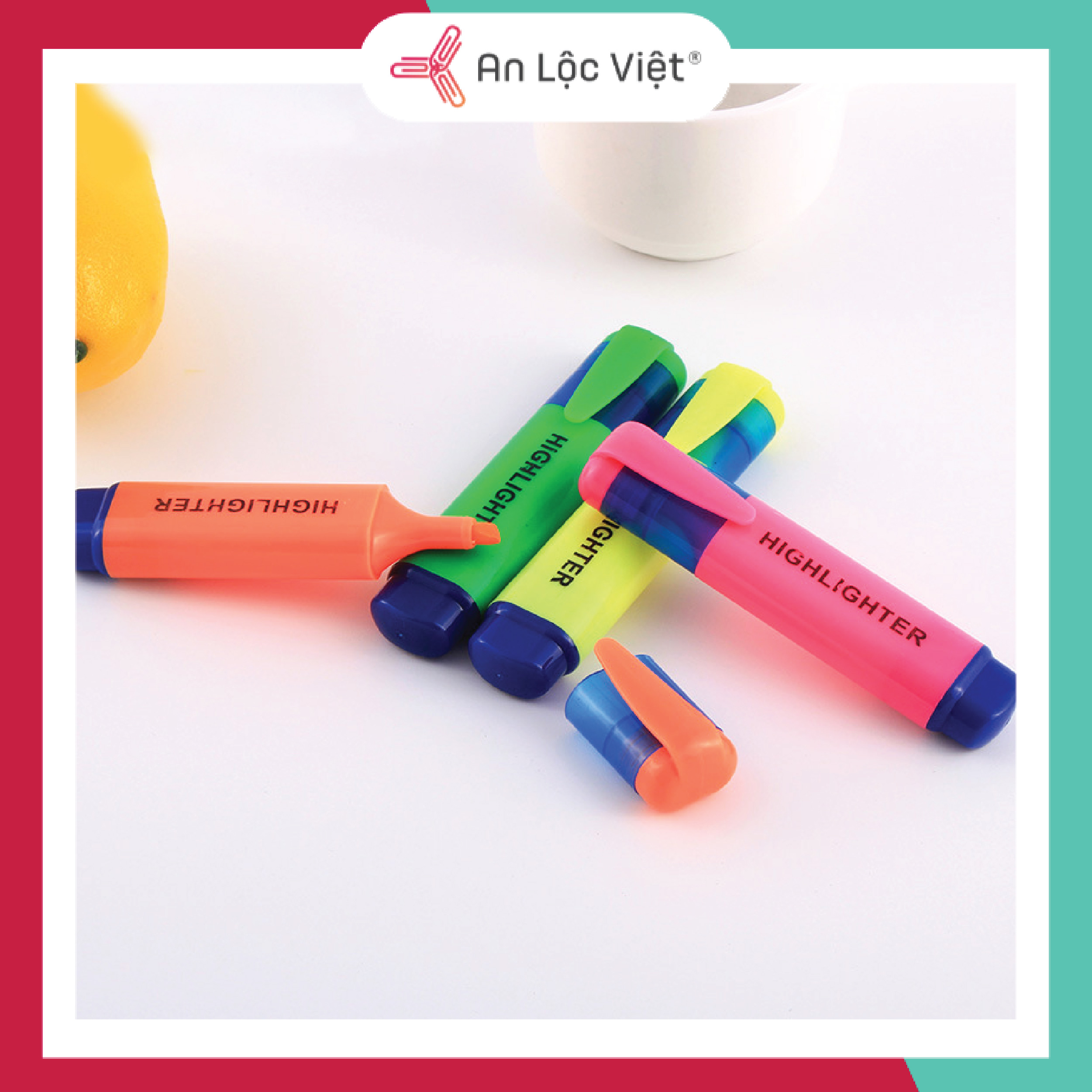 Vỉ 4 cây Bút dạ quang Highlighter, bút đánh dấu