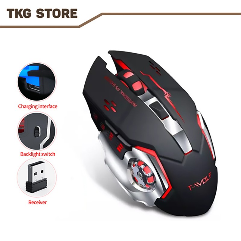 Chuột Không Dây T-WOLF Q13 Pin Sạc - Wireless Mouse
