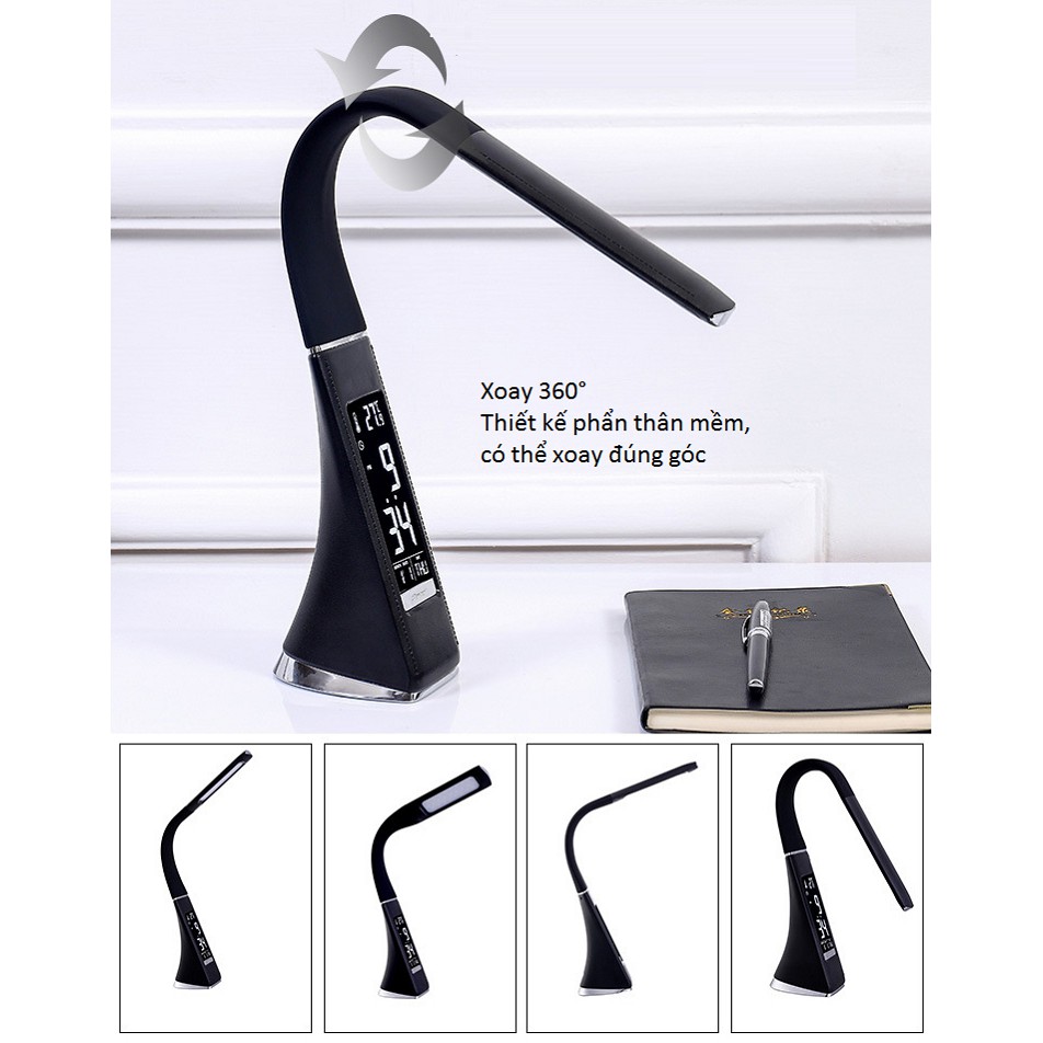 Đèn led để bàn kiêm đồng hồ điện tử _ Đèn để bàn U2