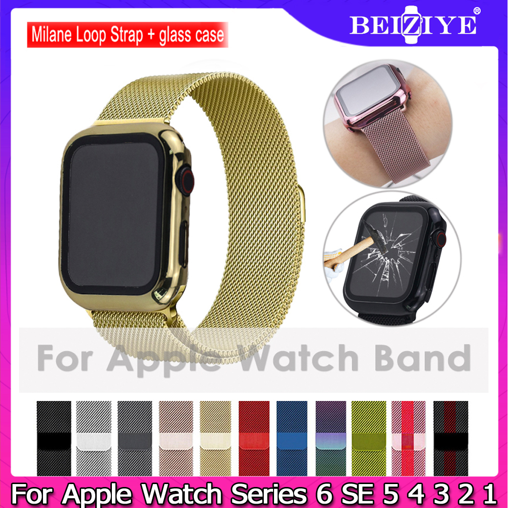 >> BÁO GIÁ ỐP APPLE WATCH 2 IN 1 KIÊM CƯỜNG LỰC BẢO VỆ ĐỒNG HỒ ĐỦ SIZE | Shopee Lazada Sendo Tiki mới nhất 70 Dây đeo vòng Milanese + Ốp lưng cho Apple Watch Band 42mm / 38/44 / 40mm Vòng đeo tay bằng kim loại thép không gỉ Đồng hồ đeo tay cho dòng đồng hồ quả táo 6/SE/5/4/3/2/1 Phụ kiện đồng hồ thông minh Phụ kiện bảo vệ màn hình Kính cường lực