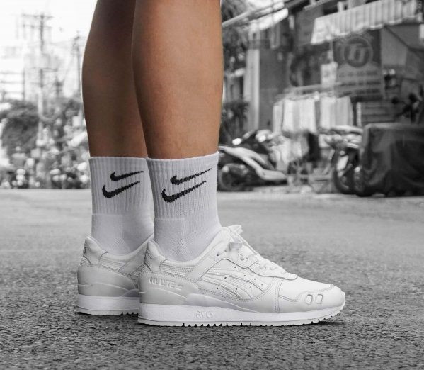 [Chính hãng 100%] Vớ Nike Nam Nữ Double Swoosh 1 pack 2 đôi trắng đen