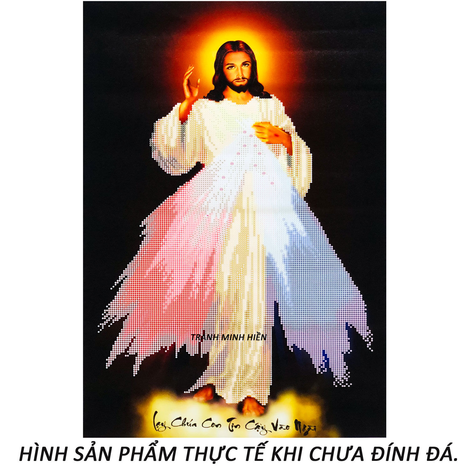 Tranh Đính Đá 5D - Lạy Chúa Con Tín Thác Vào Ngài 08 (Kèm Quà Tặng) - Tranh Minh Hiền (TỰ ĐÍNH ĐÁ)