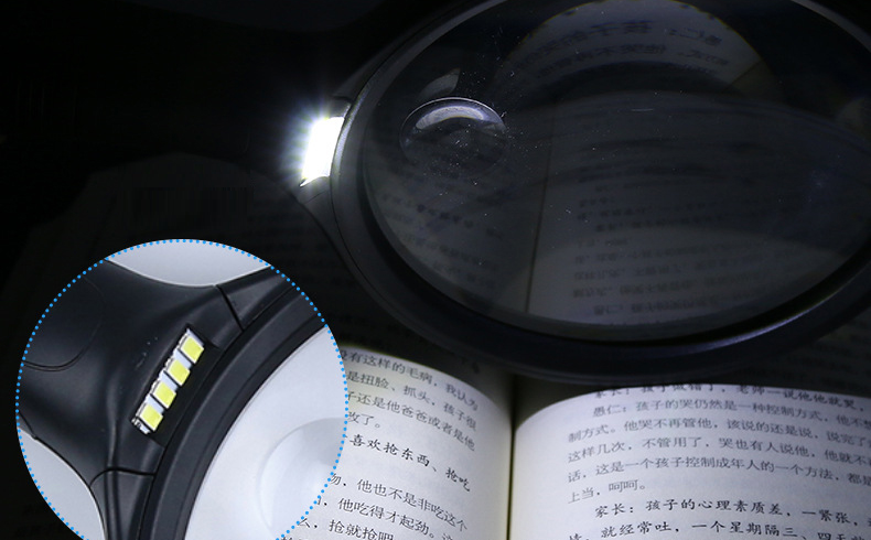 Kính lúp cầm tay 145mm có đèn