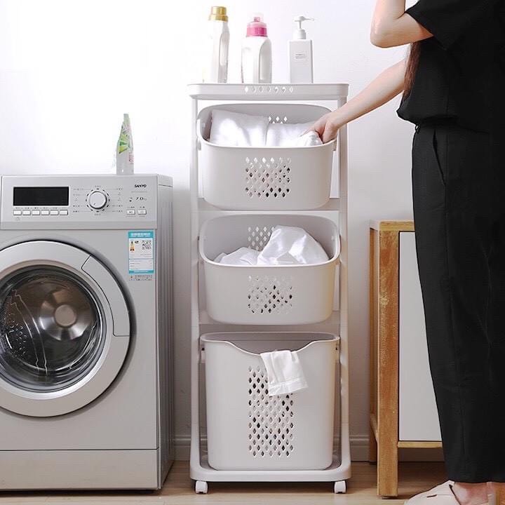 KỆ RỔ 3 TẦNG LỚN màu trắng
